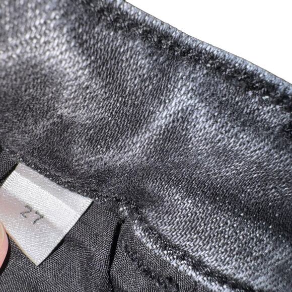 Vervet Jeans Womens 27 Black Distressed High Rise Straight Leg Frayed Hem grunge - Picture 6 of 12